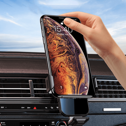 Choetech Choetech Gravity Auto Telefoonhouder met Draadloos Opladen QC voor Ventilatierooster Zwart Hurtel 7