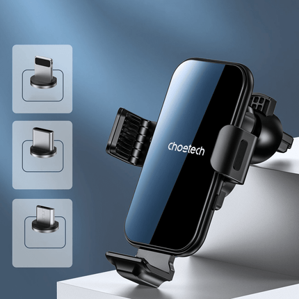 Choetech Choetech Gravity Auto Telefoonhouder met Draadloos Opladen QC voor Ventilatierooster Zwart Hurtel 3