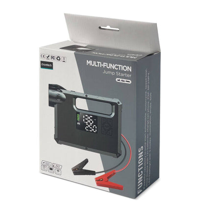 Choetech Jump Starter met Compressor Powerbank 8000mAh LED - zaklamp Zwart - VCTparts.nl
