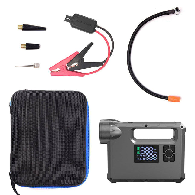 Choetech Jump Starter met Compressor Powerbank 8000mAh LED - zaklamp Zwart - VCTparts.nl