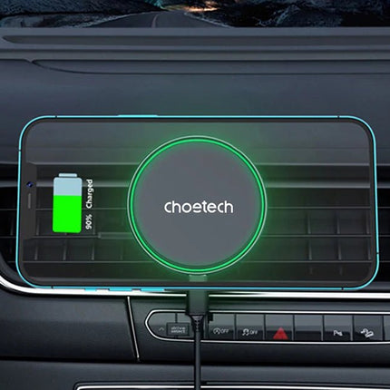 Choetech Choetech T204F Magnetische MagSafe Telefoon Autohouder met 15W Oplader Zwart 6