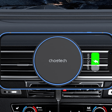 Choetech Choetech T205F Magnetische MagSafe Telefoon Autohouder met 15W Oplader Zwart 6