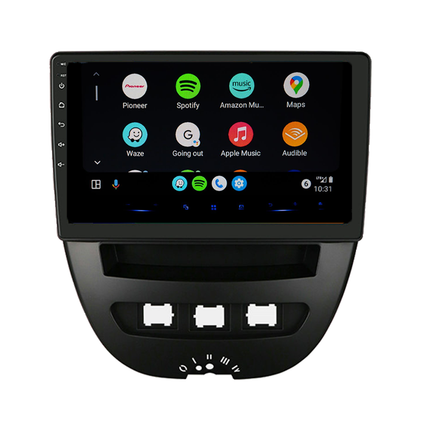 CarPlay & Android Auto Scherm voor Citroën C1, Toyota Aygo, Peugeot 107 (2005-2014) – Draadloos Multimedia Touchscreen, GPS Navigatie – Inbouwen / Inbouwservice / Installatie - VCTparts.nl
