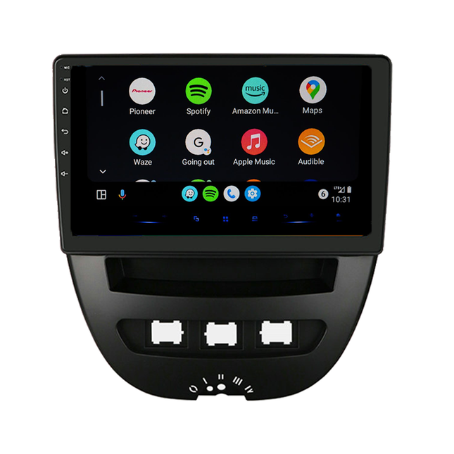 CarPlay & Android Auto Scherm voor Citroën C1, Toyota Aygo, Peugeot 107 (2005-2014) – Draadloos Multimedia Touchscreen, GPS Navigatie – Inbouwen / Inbouwservice / Installatie - VCTparts.nl