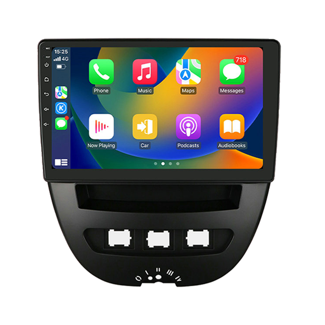 CarPlay & Android Auto Scherm voor Citroën C1, Toyota Aygo, Peugeot 107 (2005-2014) – Draadloos Multimedia Touchscreen, GPS Navigatie – Inbouwen / Inbouwservice / Installatie - VCTparts.nl