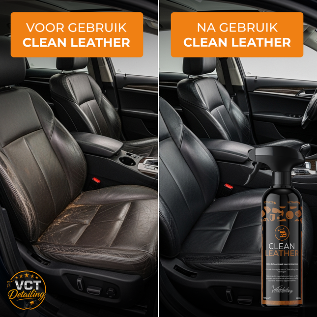 VCTdetailing Clean Interior Interieurreiniger, Clean Leather Leer/Alcantara Reiniger, Interieur Borstel en Huisdieren Haren Verwijder Tool met Microvezel Doek - VCTparts.nl