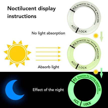 VCTparts Contactslot Ring Glow in the Dark Fluoriserende ACC Lock Lichtgevend Sleutelgat Zelfklevend NORGOS 3