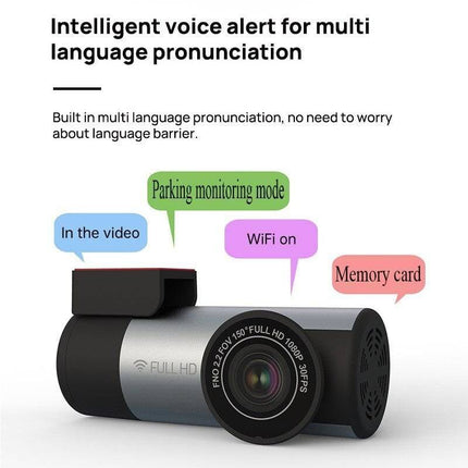Dashcam 1080P Recorder 150 ° Dvr High - Definition Nachtzicht met Wifi Grijs - VCTparts.nl