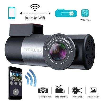 Dashcam 1080P Recorder 150 ° Dvr High - Definition Nachtzicht met Wifi Grijs - VCTparts.nl