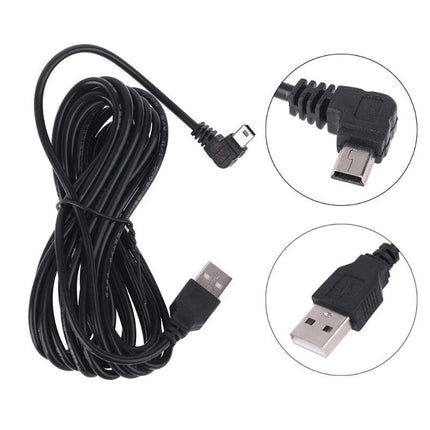 VCTparts Dashcam 3.5m Mini - USB naar USB - A Recorder Voeding Kabel Zwart [5V/2A] NORGOS 3