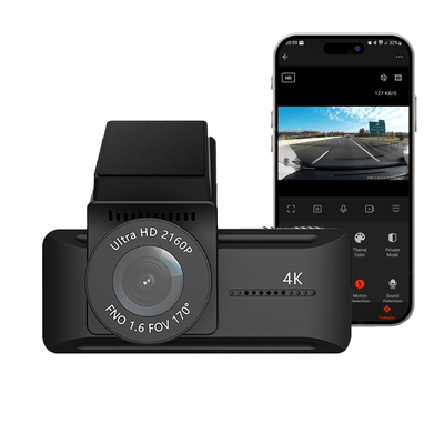 Dashcam 4K 2160P Wifi & GPS 1CH Auto Video Recorder met Scherm Zwart