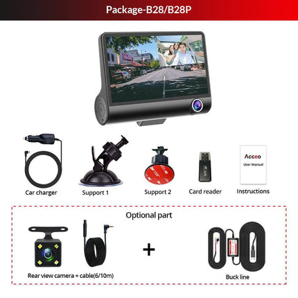 VCTparts Dashcam HD 1080P 1CH Auto Recorder met Continue Voeding en Scherm Zwart NORGOS 6