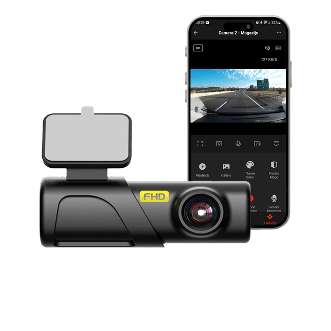 VCTparts Dashcam HD 1080P 1CH Wifi Auto Video Recorder Zwart NORGOS 2