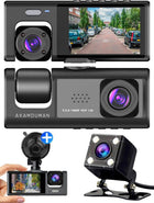 VCTparts Dashcam HD 1080P 3CH Auto Recorder met Binnenzijde Camera Zwart NORGOS 1