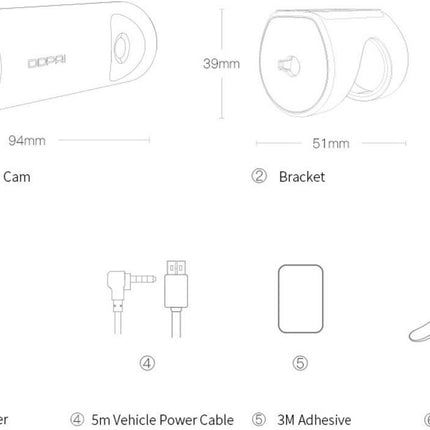 DDPAI DDPAI Dashcam Mini3 2K 1600P FullHD 1CH Wifi Video Recorder Zwart NORGOS 8