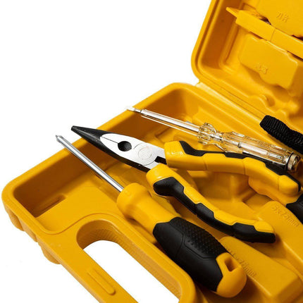 Deli 8 - delige Tools Huishoudelijke Gereedschapset Koffer (EDL1008J ) Geel [Gereedschap - Deli] - VCTparts.nl