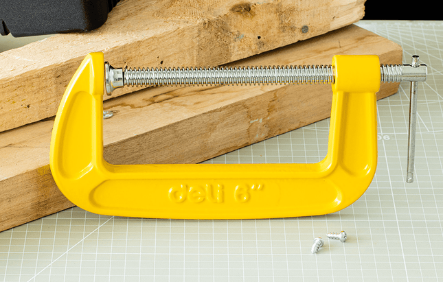 Deli G-Type Lijmklem 95mm [Gereedschap - Tools EDL-G206] (Geel) - VCTparts.nl