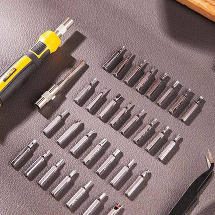 Deli Precisie Schroevendraaierset 33 - delig [Gereedschap - Tools EDL1033D] (Geel) - VCTparts.nl