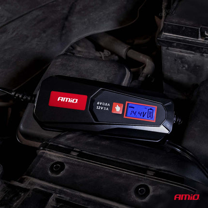 Digitale Acculader 5A 6V 12V Slimme Oplader voor Auto Motor en Boot Loodzuur en LiFePO4 - VCTparts.nl