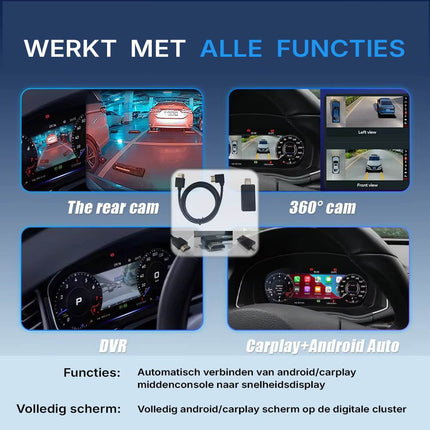 VCTparts Digitale Virtuele Cockpit Instrument Cluster CarPlay en Android Auto 12.3 inch LCD - Voor VW Seat Ibiza PQ 2009 - 2014 6J generatie Carcluster 3
