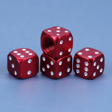VCTparts Dobbelsteen Ventieldopjes Dobbel Steentjes Dices - Metaal Rood (set 4 stuks) NORGOS 2