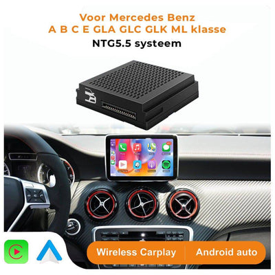 Draadloze CarPlay Android Auto Adapter CarPlay Box Inbouwmodule voor Mercedes-Benz NTG4.5 Systeem – Geschikt voor A-, B-, C-, E-Klasse, CLA, GLA, GLK, ML, SLK (2011–2015)
