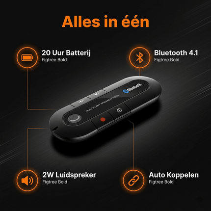 VCTparts Draadloze Zonneklep Carkit Bluetooth Speaker - Handsfree Bellen en Muziek Streamen NORGOS 5