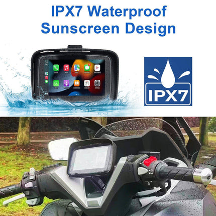 VCTparts Draagbare Motorfietsnavigatie en Smartphone Koppeling 5 Inch Scherm Waterdicht Android Auto & CarPlay [Handsfree Bellen - 5G - Bluetooth] NORGOS 4
