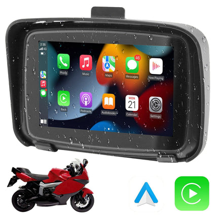 VCTparts Draagbare Motorfietsnavigatie en Smartphone Koppeling 5 Inch Scherm Waterdicht Android Auto & CarPlay [Handsfree Bellen - 5G - Bluetooth] NORGOS 2