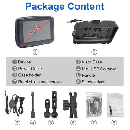 VCTparts Draagbare Motorfietsnavigatie en Smartphone Koppeling 5 Inch Scherm Waterdicht Android Auto & CarPlay [Handsfree Bellen - 5G - Bluetooth] NORGOS 6