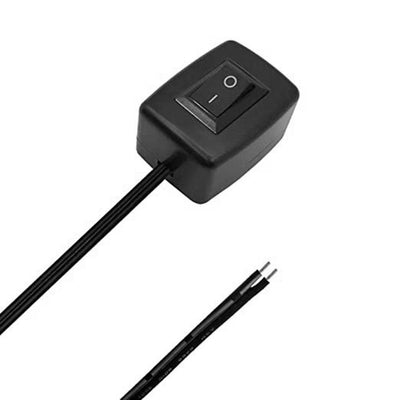 Drukknop Schakelaar 12V Opbouw 0-1 Aan/Uit met 100cm Kabel en Plakrand