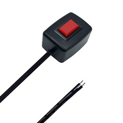 Drukknop Schakelaar 12V Opbouw Aan/Uit Momentary Puls met 100cm Kabel en Plakrand