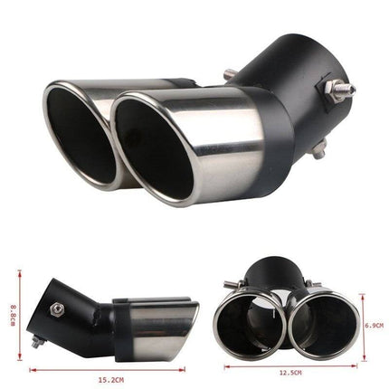 VCTparts Dubbele Uitlaat Chrome Aflopend 60mm Kopstuk / Eindstuk RVS [Uitlaat Sierstuk - Uitlaat Tuning - Uitlaat Koppelstuk] NORGOS 7