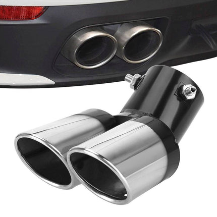 VCTparts Dubbele Uitlaat Chrome Aflopend 60mm Kopstuk / Eindstuk RVS [Uitlaat Sierstuk - Uitlaat Tuning - Uitlaat Koppelstuk] NORGOS 8