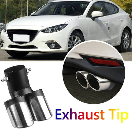 VCTparts Dubbele Uitlaat Chrome Aflopend 60mm Kopstuk / Eindstuk RVS [Uitlaat Sierstuk - Uitlaat Tuning - Uitlaat Koppelstuk] NORGOS 5