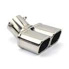 VCTparts Dubbele Uitlaat Chrome Aflopend 60mm Kopstuk / Eindstuk Vierkant [Uitlaat Sierstuk - Uitlaat Tuning - Uitlaat Koppelstuk] NORGOS 4