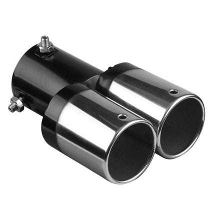 VCTparts Dubbele Uitlaat Chrome Recht 55mm Kopstuk / Eindstuk RVS [Uitlaat Sierstuk - Uitlaat Tuning - Uitlaat Koppelstuk] 2