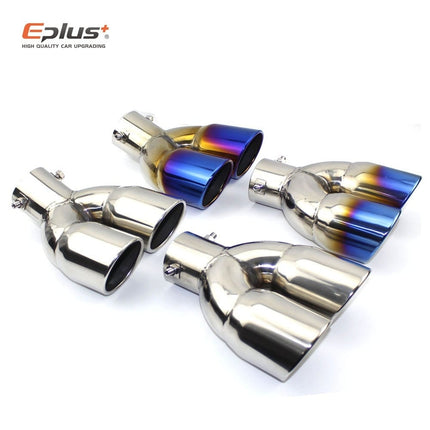 VCTparts Dubbele Uitlaat Chrome Recht 60mm Kopstuk / Eindstuk Vierkant [Uitlaat Sierstuk - Uitlaat Tuning - Uitlaat Koppelstuk] NORGOS 4