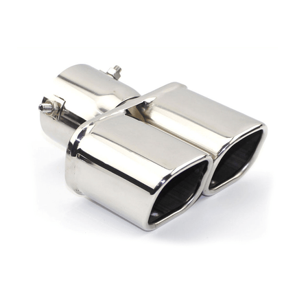 VCTparts Dubbele Uitlaat Chrome Recht 60mm Kopstuk / Eindstuk Vierkant [Uitlaat Sierstuk - Uitlaat Tuning - Uitlaat Koppelstuk] NORGOS 2