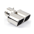 VCTparts Dubbele Uitlaat Chrome Recht 60mm Kopstuk / Eindstuk Vierkant [Uitlaat Sierstuk - Uitlaat Tuning - Uitlaat Koppelstuk] NORGOS 2