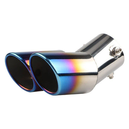 VCTparts Dubbele Uitlaat Rainbow Spectra Aflopend 60mm Kopstuk / Eindstuk RVS [Uitlaat Sierstuk - Uitlaat Tuning - Uitlaat Koppelstuk] NORGOS 1
