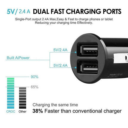 VCTparts Dubbele USB Aansluiting Autolader Telefoonlader Oplader 2x USB A Sigarettenaansteker NORGOS 5