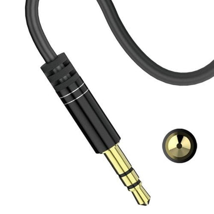 Dudao Dudao Rekbare Haakse AUX Mini Jack 3.5mm Veer Krulsnoer 100cm Zwart Hurtel 5