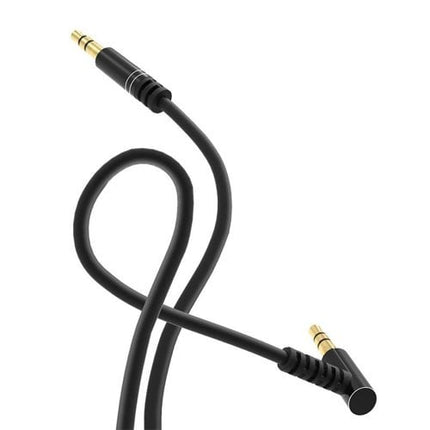 Dudao Dudao Rekbare Haakse AUX Mini Jack 3.5mm Veer Krulsnoer 100cm Zwart Hurtel 4