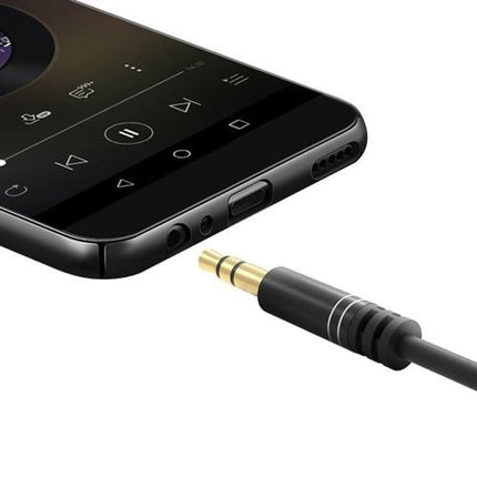 Dudao Dudao Rekbare Haakse AUX Mini Jack 3.5mm Veer Krulsnoer 100cm Zwart Hurtel 6