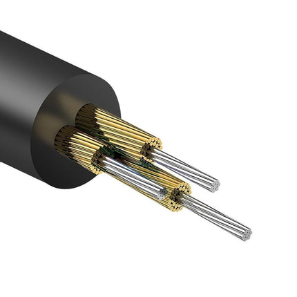 Dudao Dudao Rekbare Haakse AUX Mini Jack 3.5mm Veer Krulsnoer 100cm Zwart Hurtel 7