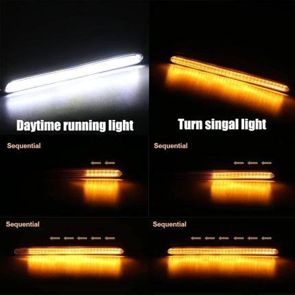 VCTparts Dynamische Sequentiële LED Bars DRL zwart 235cm (set) [Pijl Dagrijverlichting NORGOS 6