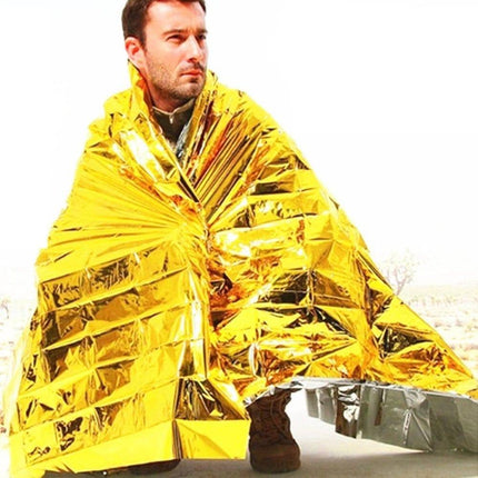 EHBO Survival Noodgeval Deken Waterdicht Goud zilver 130x210cm [Thermische Deken] - VCTparts.nl