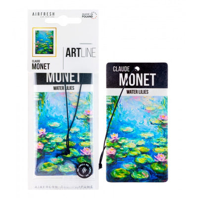 AIRFRESH Art Line Water Lily Auto Geurhanger – Claude Monet Geïnspireerde Car Air Freshener Hangende Luchtverfrisser tot 30 Dagen