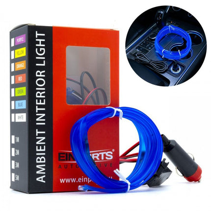 Einparts Einparts LED Ambient Interieurverlichting 2m Blauw - Universele 12V Auto Sfeerverlichting 360 Graden Dunne 2mm Strip Compleet Pakket Einparts 1